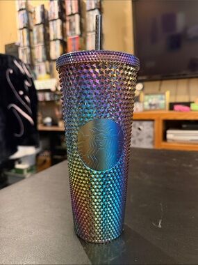 Starbucks Rainbow Iridescent Studded Tumbler with Metallic Straw